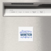 Gezellige Winter Vibes - Snowflake Typografie Magneet (Insitu (Vaatwasser))