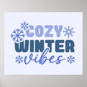 Gezellige Winter Vibes - Snowflake Typografie Poster