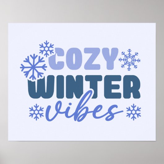 Gezellige Winter Vibes - Snowflake Typografie Poster (Voorkant)