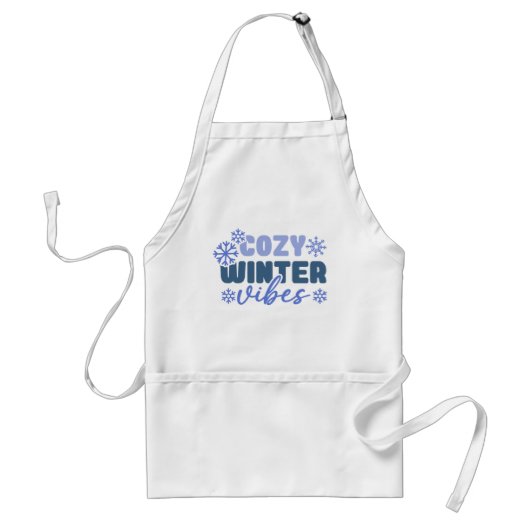 Gezellige Winter Vibes - Snowflake Typografie Standaard Schort (Voorkant)
