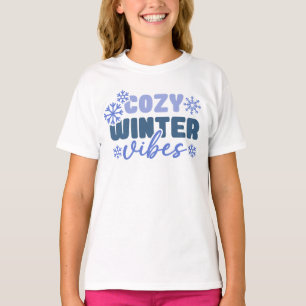 Gezellige Winter Vibes - Snowflake Typografie T-shirt