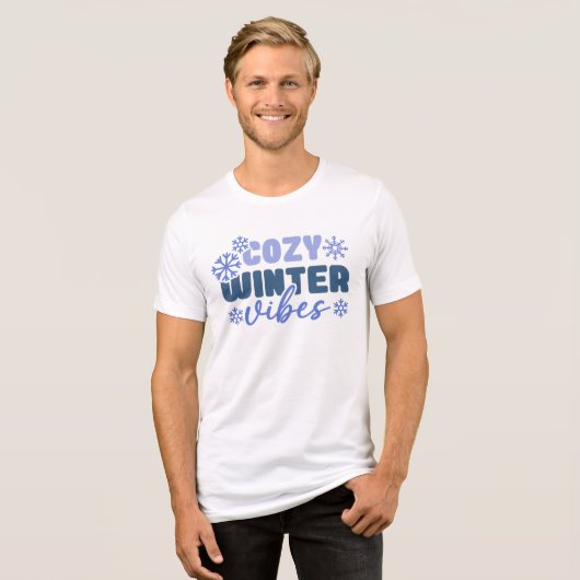 Gezellige Winter Vibes - Snowflake Typografie Tri-Blend Shirt (Voorkant volledig)