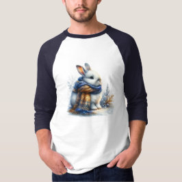 Gezellige winter wenst een grappig speciaal konijn t-shirt