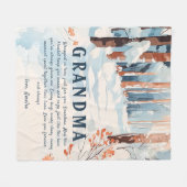 Gezellige Winter Wonderland Oma Fleece Deken (Voorkant (Horizontaal))