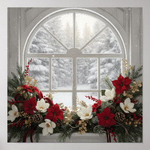 Gezellige Winter Woonkamer Rame Elegante Kerst Kun Poster