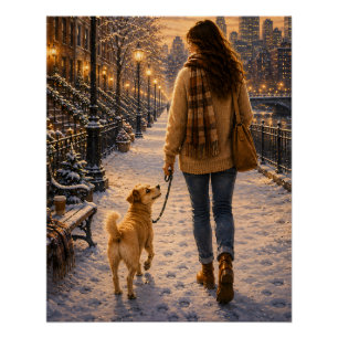 Gezellige winteravondwandeling met mijn beste vrie perfect poster