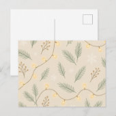 Gezellige Wintergloed - Minimalistisch Kerstpatroo Feestdagenkaart (Voorkant / Achterkant)