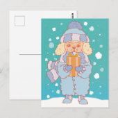 Gezellige winterhond briefkaart (Voorkant / Achterkant)