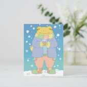 Gezellige winterkikker briefkaart (Staand voorkant)