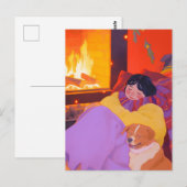 Gezellige winterochtend briefkaart (Voorkant / Achterkant)