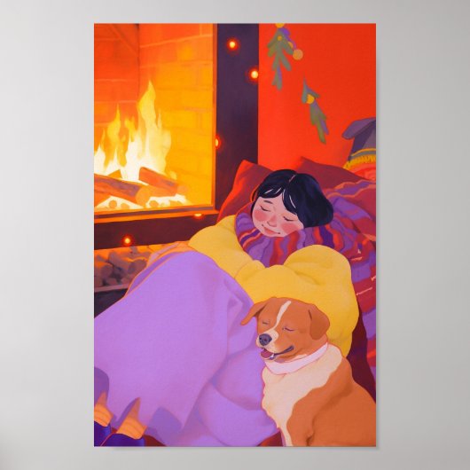 Gezellige winterochtend poster (Voorkant)