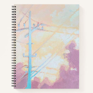 Gezellige wolken powerlines notitieboek originele