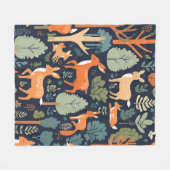 Gezellige Woodland Friends Fleece Deken (Voorkant (Horizontaal))