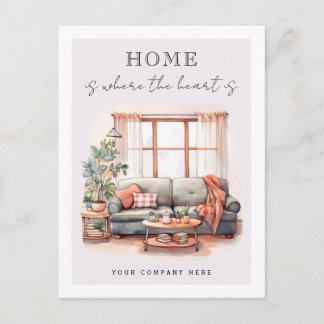 Gezellige woonkamer Vastgoed Landbouw Briefkaart