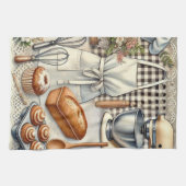 Gezellige zelfgemaakte bakscène met Schort Theedoek (Horizontaal)