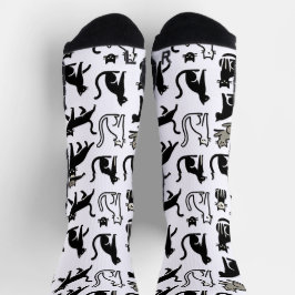 Gezellige zwarte kattenpatroon Sokken