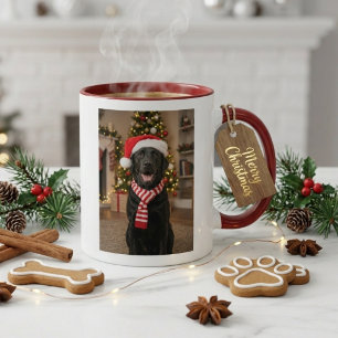 Gezellige Zwarte Labrador Kerst Mok