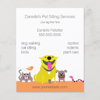 Gezelschapsdieren: "Dog Cat Bird Mouse Snake" Flyer