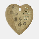 Gezelschapsdieren laten Paw-afdrukken op ons hart Keramisch Ornament (Rechts)