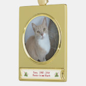 Gezelschapsfoto Dates Memorial Verguld Banner Ornament (Links)