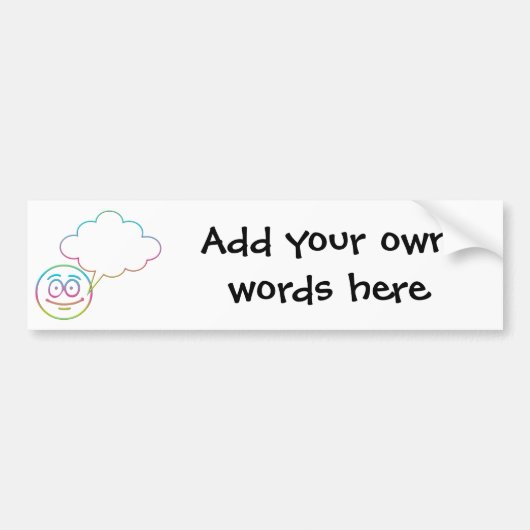 Gezicht #1 met Spraakbubble Bumpersticker (Voorkant)