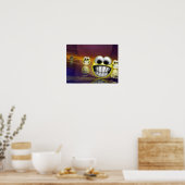 gezicht 3d poster (Keuken)