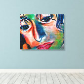 gezicht canvas afdruk (Insitu (Houten vloer))