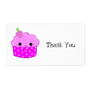 Gezicht Cupcake Etiket