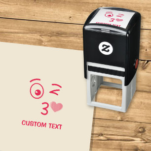 Gezicht dat een kus werpt zelfinktende stempel