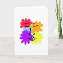 Gezicht en bloemen abstract (primaire kleuren)