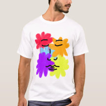 Gezicht en bloemen abstract (primaire kleuren)