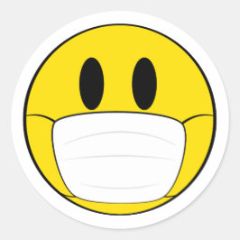 Gezicht en masker ronde sticker