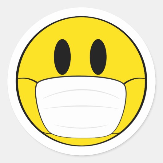 Gezicht en masker ronde sticker (Voorkant)