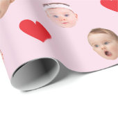 Gezicht Gift Wrap, Aangepaste Foto Gift Wrap, Baby Cadeaupapier (Rol Hoek)