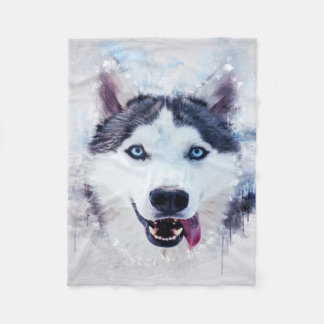 Gezicht Husky Gift Liefhebbers | Grappige geschenk Fleece Deken