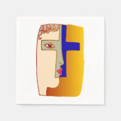 Gezicht in een cross papier servetten (Voorkant)