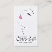 Gezicht Lange wimpers Wimper extensies Roze lippen Visitekaartje (Voorkant)