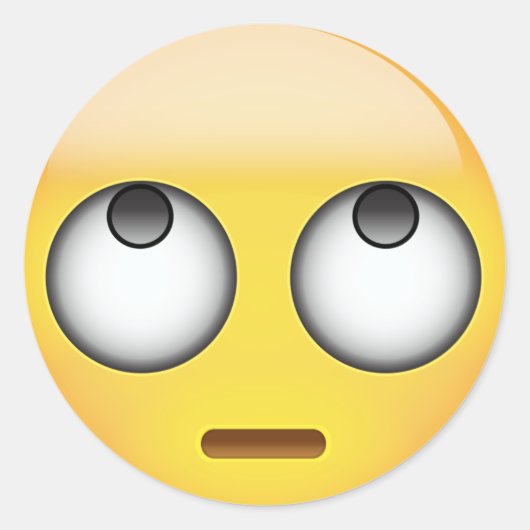 Gezicht met draaiende ogen Emoji Ronde Sticker (Voorkant)