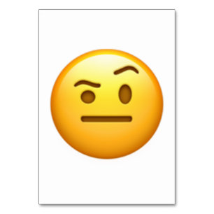Gezicht met één Eyebrow verhoogd - Emoji Kaart