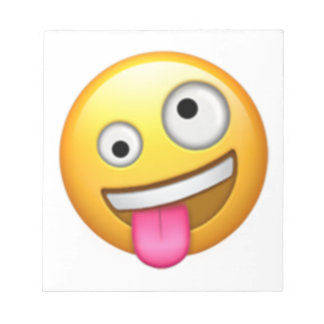 Gezicht met één grote en één kleine oog - Emoji Notitieblok