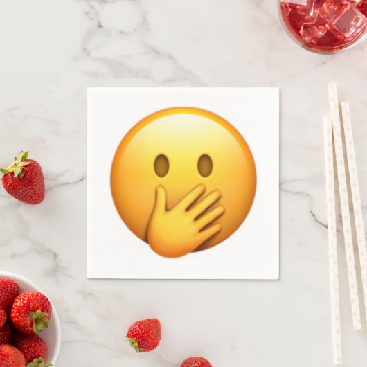 Gezicht met hand over mond - Emoji Servetten (Insitu)