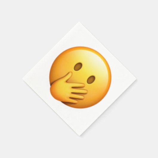 Gezicht met hand over mond - Emoji Servetten (Hoek)