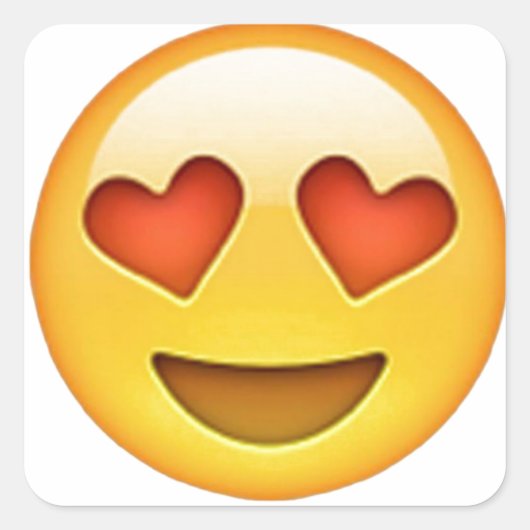Gezicht met hartvormige ogen emoji sticker (Voorkant)