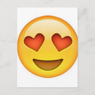 Gezicht met hartvormige ogen emoji sticker briefkaart