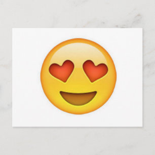Gezicht met hartvormige ogen emoji sticker briefkaart