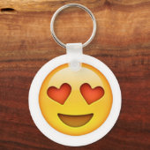 Gezicht met hartvormige ogen emoji sticker sleutelhanger (Voorkant)