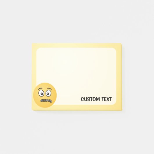 Gezicht met ritssluiting post-it® notes (Voorkant)