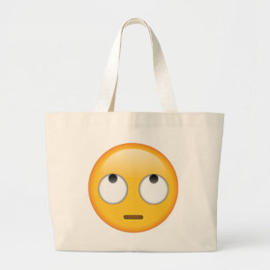Gezicht met rologen - Emoji Grote Tote Bag