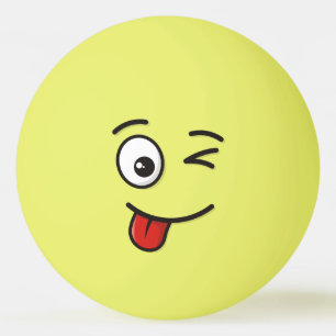 Gezicht met Stuck-Out Tong en Winking Eye Pingpongballen