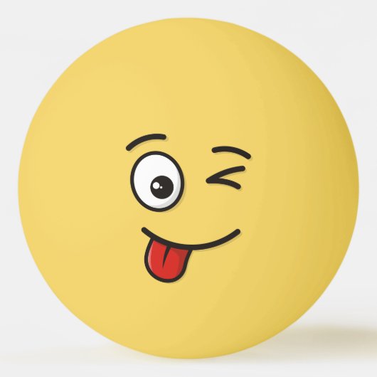 Gezicht met Stuck-Out Tong en Winking Eye Pingpongballen (Voorkant)